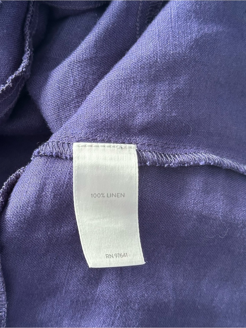J.Jill Love Linen 100% Linen Shift Dress Navy V-Neck Cap Sleeve Sz L coastal - Picture 4 of 6